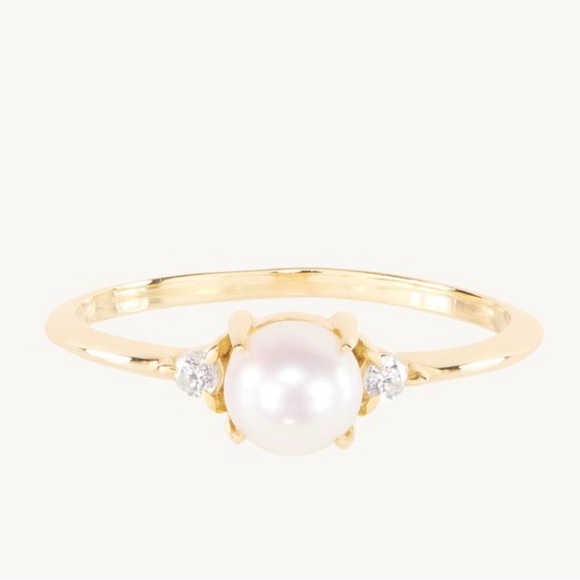 Catbird Jewelry - Catbird 14K Gold Ring Soap Bubble Pearl Diamond Ring